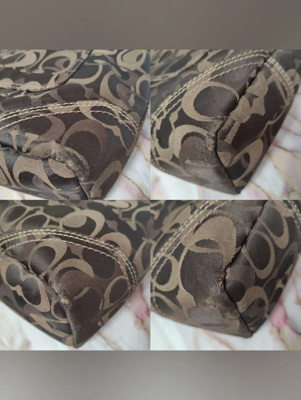 Coach signature fabric